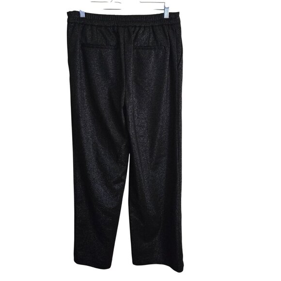 Rachel Zoe Black Silver Shimmer Wide Leg Party Night Out Pants Size 8 - Picture 2 of 7